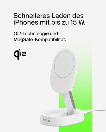 Белкін BoostCharge Pro: Бездротова зарядка 15W з адаптером MagSafe та блоком живлення 20W (Qi2)