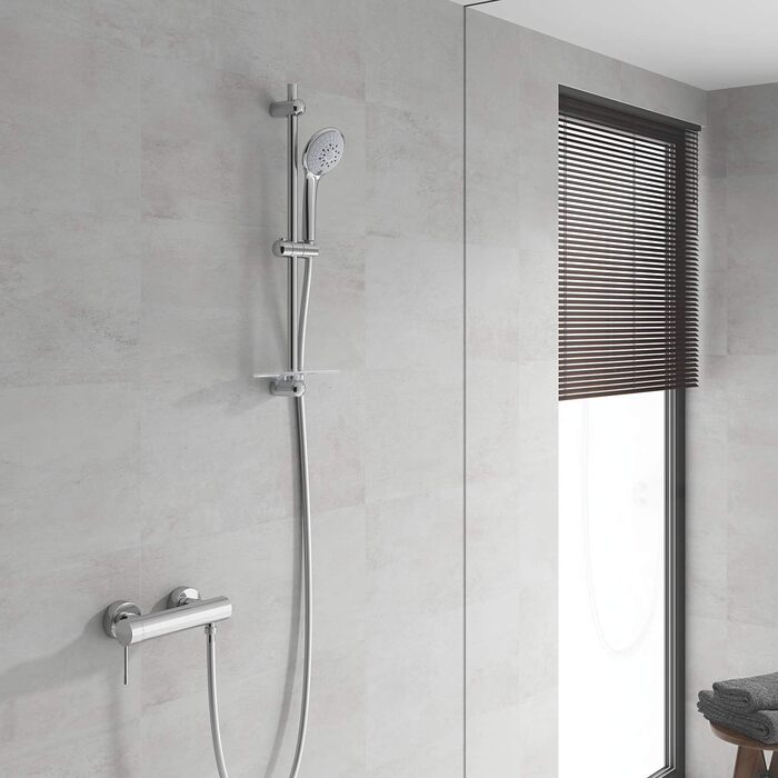 GROHE Euphoria 110 Massage Handshower (3 Spray Patterns, Anti-Limescale System, with Spray Dimmer), Chrome, 27221000 (champagne)