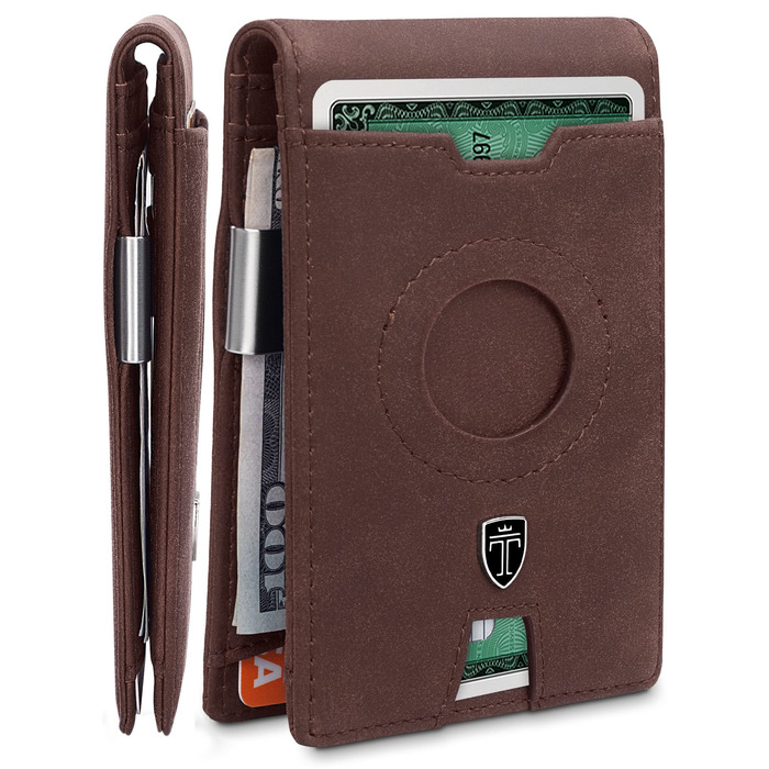 Гаманець Travando Rio Vintage Brown для чоловіків, RFID захист, мінімалістичний, тонкий, у подарунковій коробці