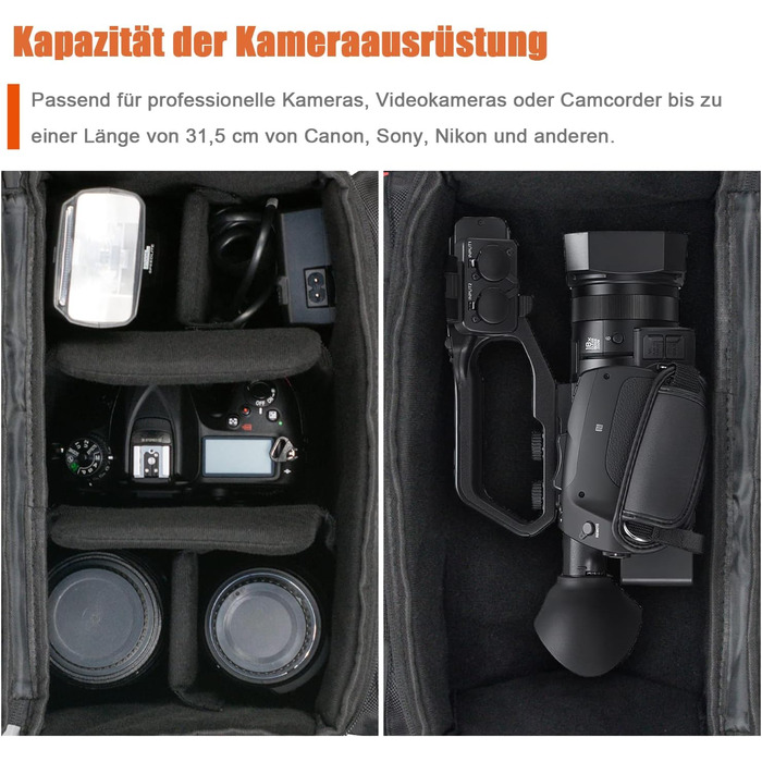 Сумка для камери FOSOTO DSLR XL: для Canon, Nikon, Sony, Panasonic