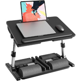 Стіл для ноутбука PUTORSEN - регульований за висотою та кутом нахилу, 58 x 37 см, чорний