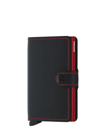 Secrid Miniwallet Matte: Стильний гаманець для жінок та чоловіків, чорно-червоний, 10.2 x 6.5 x 2.1 см