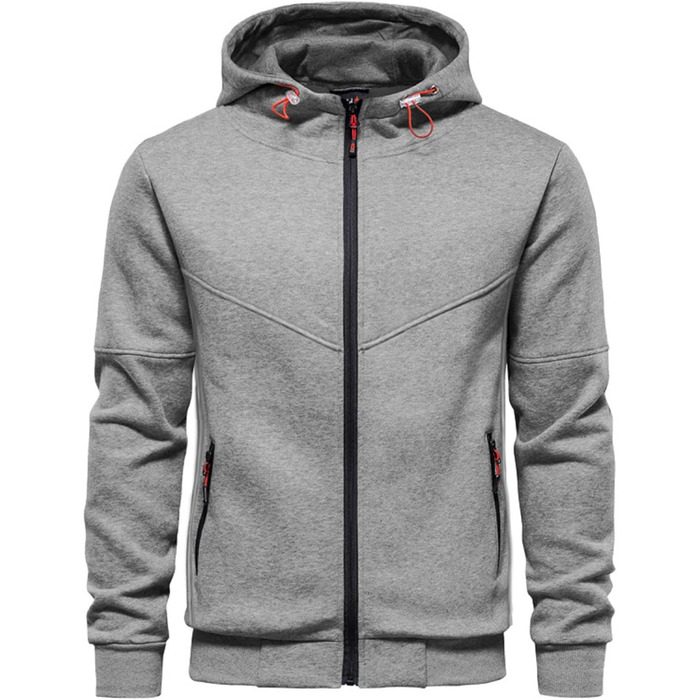 Чоловічий капюшонний світшот CTU з флісу, на блискавці, розмір S-4XL (3XL, світло-сірий)