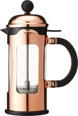 Френч-прес Bodum CHAMBORD, 0,35 л, мідний, скло та нержавіюча сталь, із захистом від проливання