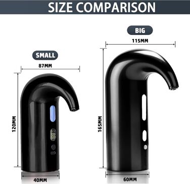 Electric Wine Aerator Dispenser, Electric Smart Decanter with Rechargeable USB Port, Electric Wine Decanter and Wine Dispenser Pourer, Wine Gift for Mother and Wife (Black01)