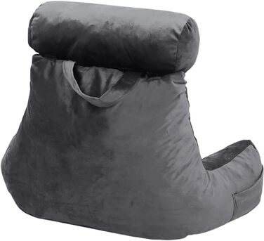 Подушка-крісло Bananair для ліжка та дивана - м'яка та комфортна, з підтримкою спини та зручними підлокітниками (сіра)