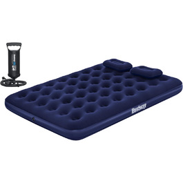 Надувне ліжко Bestway Pavillo™ Blue Horizon, 203 x 152 x 22 см, двоспальне, з ручним насосом та 2 подушками