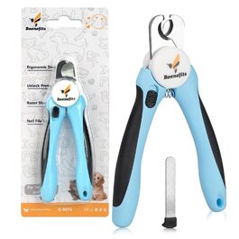 Кусачки для собак великих та середніх порід - професійні кусачки для догляду за нігтями з нержавіючою сталлю, ергономічна ручка TPE, захист від розлітання уламків