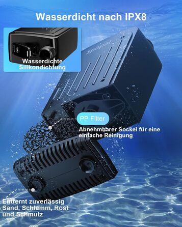 Портативний душ для кемпінгу Spopal 5000mAh, водонепроникний IPX8, з насосом, насадкою, гачком. Для туризму, пляжу, авто, миття тварин