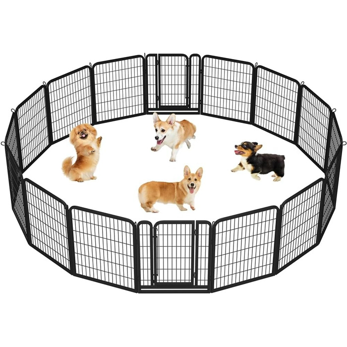 Клітка для цуценят Yaheetech 8-секційна, 100 см, з дверцятами для собак, для дому та саду, складана огорожа-забіг