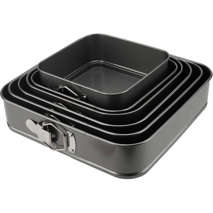 Набір форм для випічки ZOENHOU (6 шт.) - круглі, квадратні, антипригарні, висувні, для тортів та чізкейків