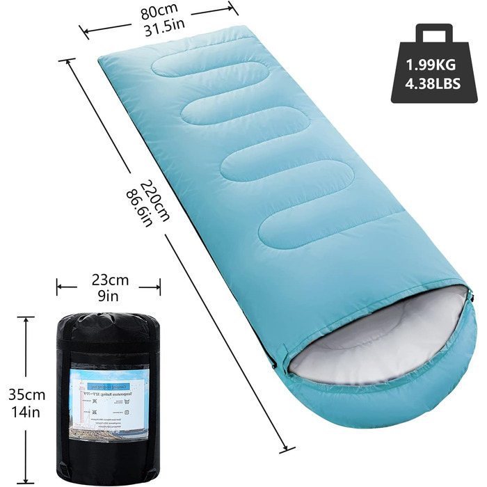 Спальні мішки ORTHOMTEX для дорослих, дітей та дівчаток. Теплі та холодні погодні умови, легкі, водонепроникні, 3-4 сезони, для походів, кемпінгу та альпінізму.