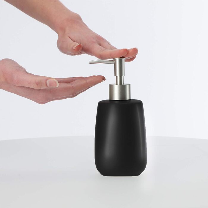Дозатор мила KADAX з помпою, керамічний дозатор для мила, мийна станція для кухні та ванної кімнати (Чорний)