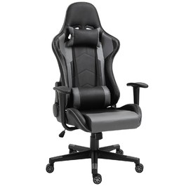 Vinsetto Ergonomic Office Chair Gaming Chair Swivel Chair Made of Faux Leather & Foam Black 67.5x74x126-136cm for Comfortable Working & Gaming