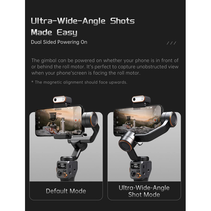 Штатив-стабілізатор Hohem iSteady M6 Kit для смартфонів з AI-трекером та світлом, 3-осьовий, OLED-дисплей, 400г