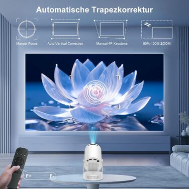 Міні проектор Salange HY300ula 4K Android 11.0 з Wi-Fi 6, Bluetooth 5.4 та динаміком 5W. Підтримка 4K, 1080P, обертання 180°, автоматична корекція трапецеїдальних спотворень.