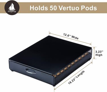 Організатор для капсул Nespresso Vertuo, чорний металевий стійка на 50 капсул (Net Side)