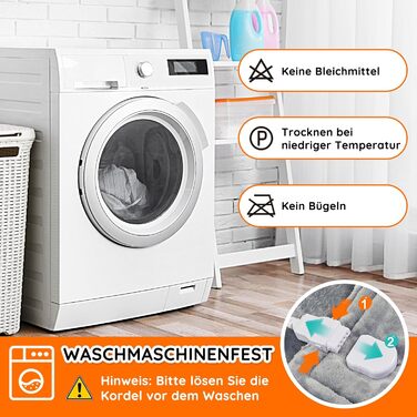 Електрична гріюча ковдра з автовимкненням, 200x180 см, 10 рівнів нагріву, таймер, захист від перегріву, для дому та офісу, флісова, сіра