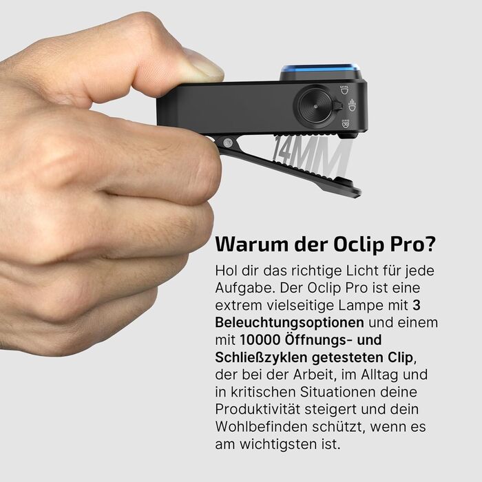 Міні-ліхтар OLIGHT Oclip Pro LED з розсіяним, фокусованим та червоним світлом, 500 лм, USB-C, IPX6, кліпса, для бігу, кемпінгу, аварій