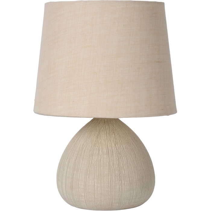 Настільна лампа LUCIDE RAMZI, бежева, діаметр 18 см, 1xE14