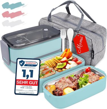 Преміум ланчбокс для дорослих та дітей: сталевий контейнер для їжі з відділеннями, ідеальний для школи, садка та пікніків (Світло-блакитний)