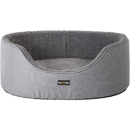 Feandrea Dog Bed, Dog Basket, Reversible Cushion, 73 x 60 x 27 cm, PGW031K01 (Gray, L 83 x W 63 x H 27 cm)