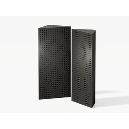 Набір вузьких акустичних басових пасток для кутів, панелі для звукопоглинання та дифузії, 50 x 23 x 10 см, чорний перфорований REBAT (2 шт.)