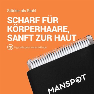 Електричний чоловічий триммер для тіла MANSPOT, водонепроникний, для інтимної зони, для ніг, грудей, чорний
