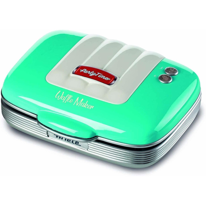 Ariete Party Time 700W Electric Waffle Maker - Non-Stick, Blue
