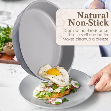RIOVARM Ceramic Non-Stick Induction Cookware Set with Lids - 20cm, 24cm, 28cm Fry Pans | PFOA, PFOS, PTFE Free