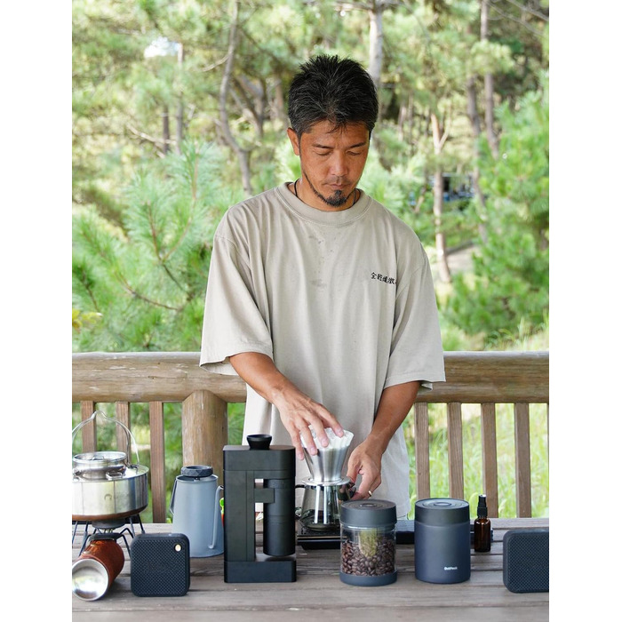 OUTPEAK 2025 Kilo Auto Вакуумна кавова банка 1,8L для 601.0 г кавових зерен, автоматичне управління, нержавіюча сталь, з ложкою, 6-місячний запас (Barista Champion's Choice) (G750)