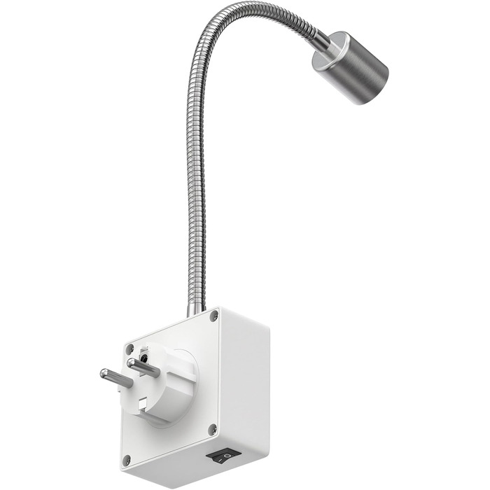 Світлодіодна настільна лампа-прищіпка LESCH з гнучким кронштейном, хром/білий, GU10 10W (1 шт)