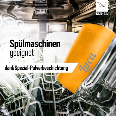 Термокружка KUINEA для кави та чаю, 350 мл, нержавіюча сталь, з герметичним клапаном, 6 годин тепла, без BPA, зелений (з можливістю гравіювання імені)