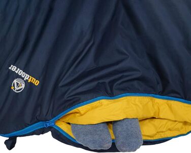 Outdoorer Trek Comfort Sleeping Bag - Lightweight Down Sleeping Bag for Adults - Compact Travel Sleeping Bag (Blue, 880g)