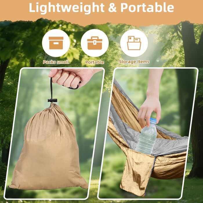 Гамак для відпочинку на природі: міцний, ультралегкий, для кемпінгу та відпочинку на пляжі (300 x 200 см)