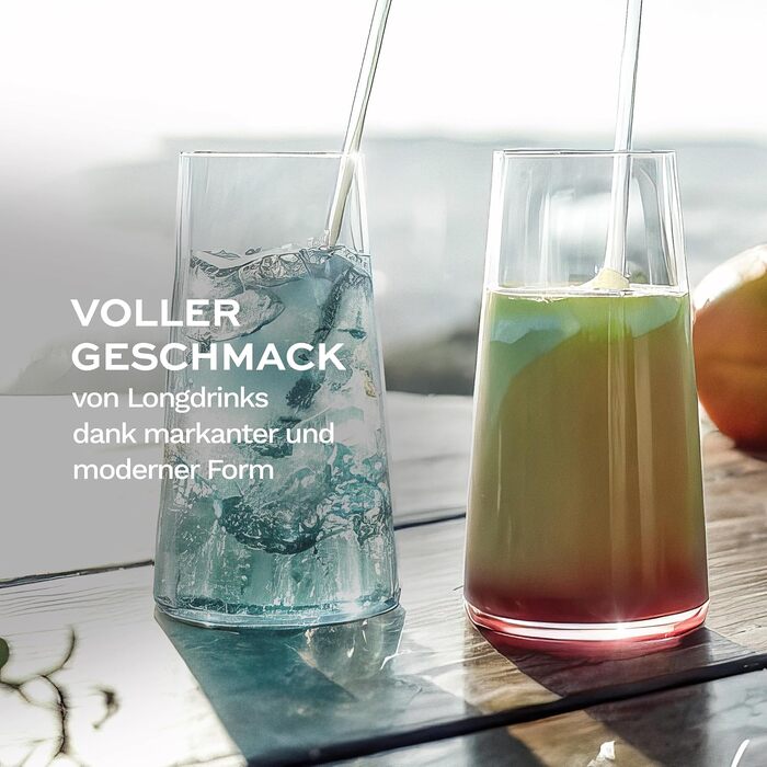 Stölzle Lausitz Long Drink Glasses Power 6-Piece Set 460ml – Elegant Highball Cocktail Glasses for Drinks, Water & Juices – High-Quality Long Drink Glasses Made of Crystal Glass – Dishwasher & Shockproof
