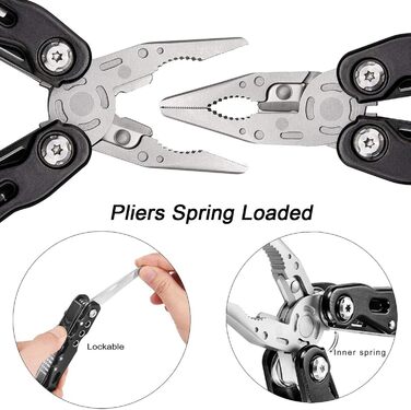 Мультитул з нержавіючої сталі 24-в-1, багатофункціональний інструмент для кемпінгу та ремонту, чорний