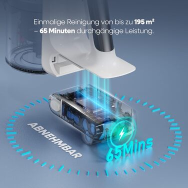 Бездротовий пилосос AlloyMove A01: потужний, з великим контейнером 1.5л та фільтрацією 99.9%, для волосся, килимів та твердих поверхонь (срібний)