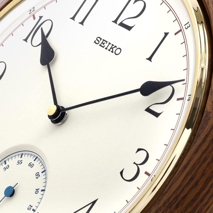Seiko Wall Clock Brown Wood (Oak) Sweeping Second QXA432B