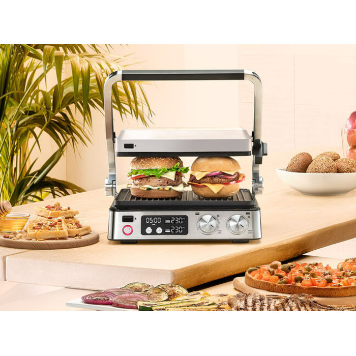 Електричний контактний гриль Braun MultiGrill 7 CG7044, сріблястий/сірий, 2000 Вт