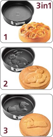 Форма для випічки Zenker Springform Ø 26 см SPECIAL CREATIVE, з двома декоративними вставками, антипригарне покриття, чорний колір, 1 шт.