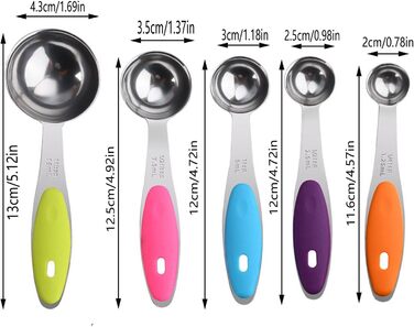 13-Piece Measuring Cup and Spoon Set, Multifunctional Stainless Steel Measuring Spoon with Silicone Handle