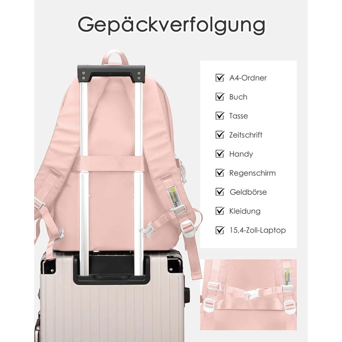 Шкільний рюкзак для підлітків: водонепроникний, великий, рожевий. Підходить для дівчат та хлопців, для школи, подорожей та повсякденного використання.