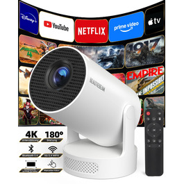 Beautiebeam Beamer: Міні проектор 4K з підтримкою 1080P, Android 11, Bluetooth 5.0, Wi-Fi 6, Автоматична корекція трапеції, для дому та на відкритому повітрі