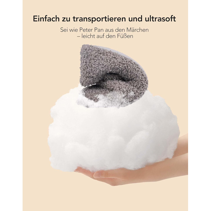В'язані домашні тапочки VeraCosy з піною-пам'яттю та флісовою підкладкою, сірі, 38/39 EU