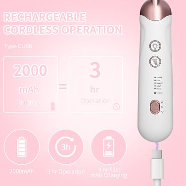 Електрична нагрівалка для нігтів, манікюрний набір 9 в 1, професійна, портативна, до 15 000 об/хв, для гелевих нігтів рук та ніг