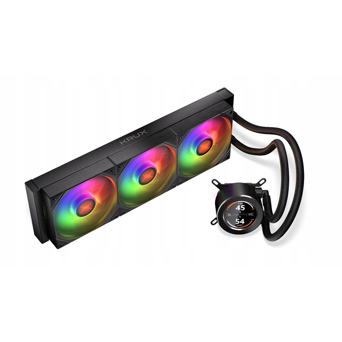 Рідинне охолодження процесора Krux HydroGlance 360 ARGB LCD, 3x 120мм, 4-pin