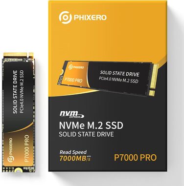 SSD Phixero P7000Pro 1TB M.2 NVMe PCIe Gen4x4 - 7000 МБ/с | Для PS5, геймінгу та редагування відео
