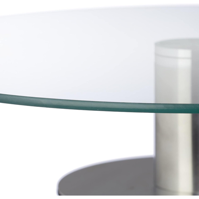 Тортниця Relaxdays з підставкою, Ø 30 см, для сервірування, поворотна, скло та нержавіюча сталь, прозора/срібна