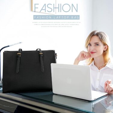 Сумка жіноча NUBILY Shopper велика чорна шкіряна для ноутбука 15.6